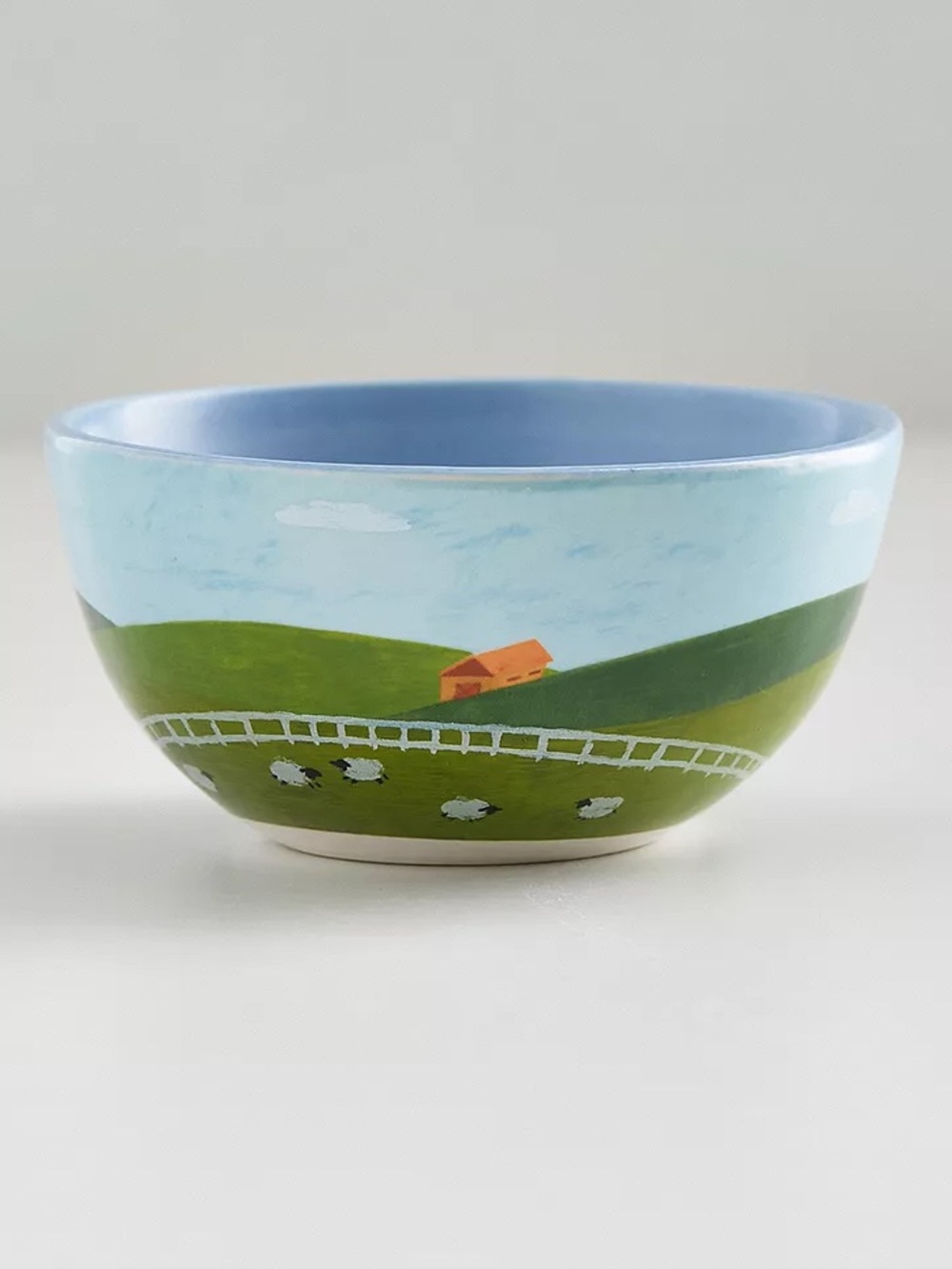 UO Home Frankie Pasture Bowl - Painted Sheep Ceramic Dish
